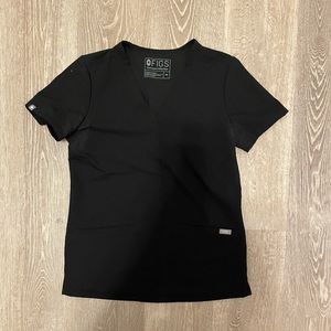 Figs Black Scrub Top